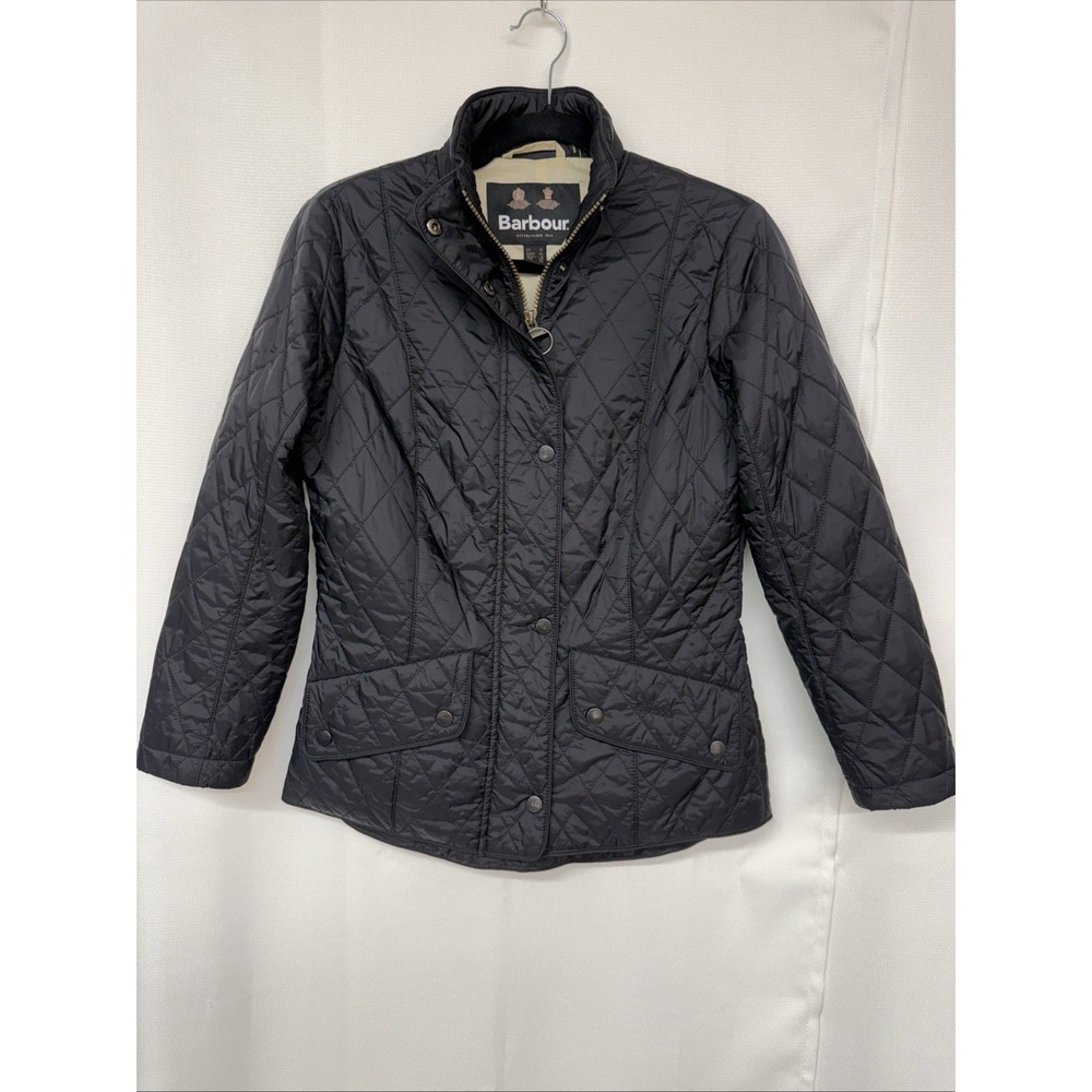 Barbour Women's Cavalry Polarquilt Quilted Jacket Black US size 6, UK 10 Preppy